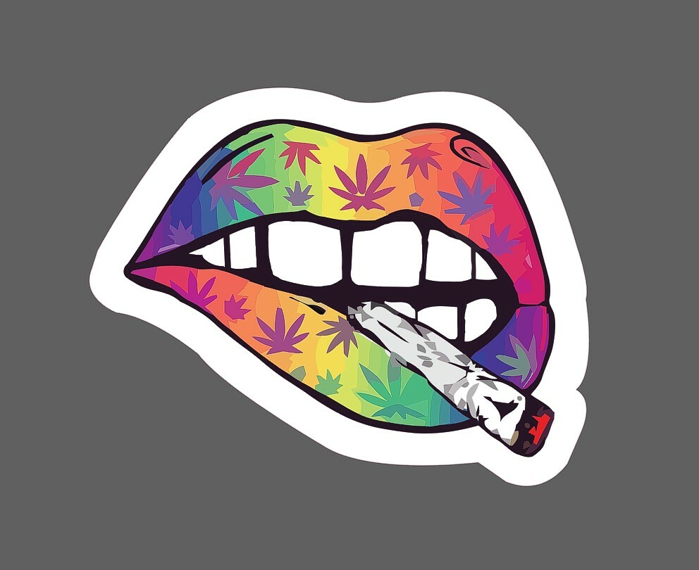 Marijuana Lips Sticker Joint Waterproof – Buy Any 4 For $1.75 Each Storewide!