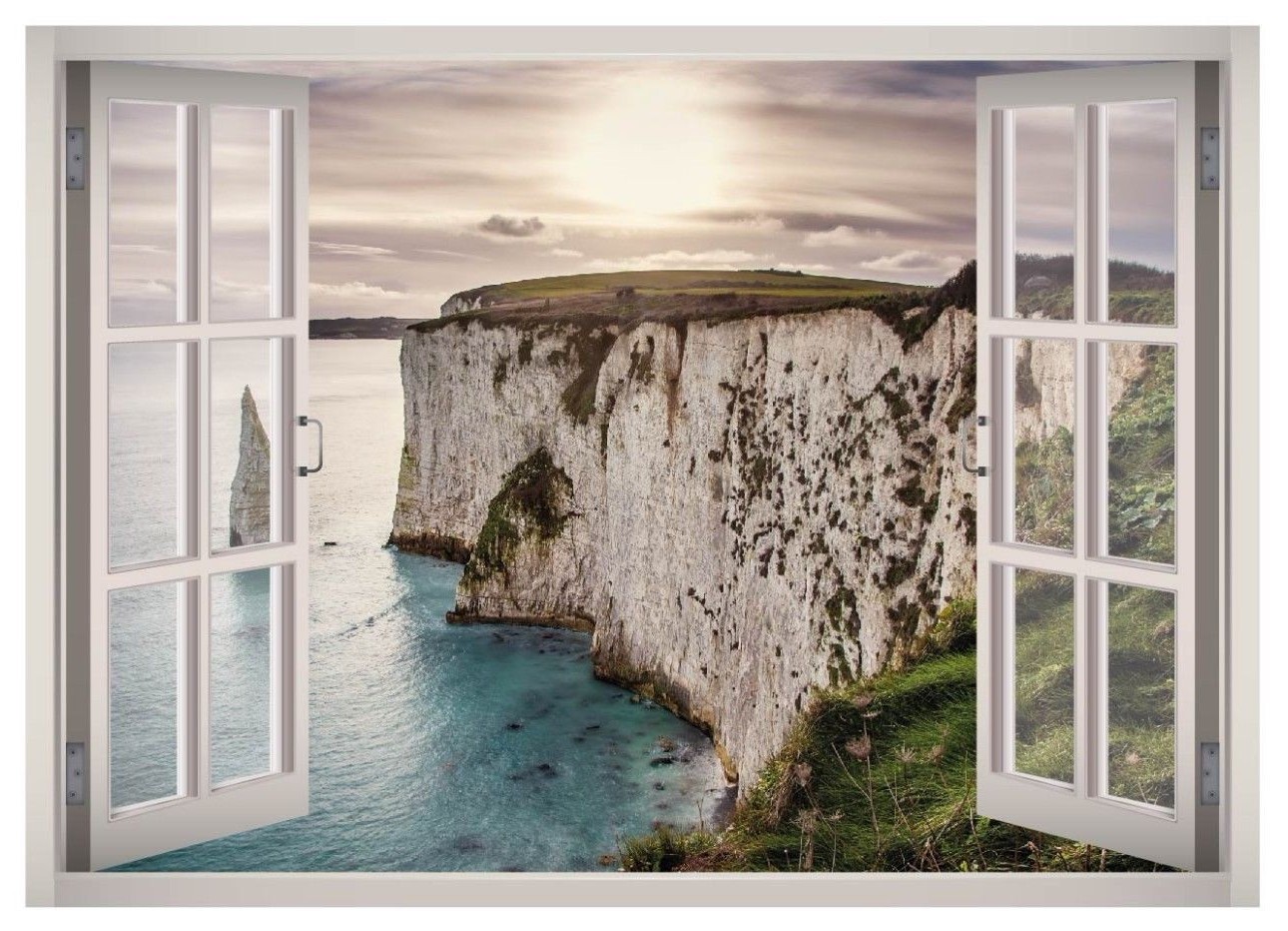 Nature Landscape Window 3D Wall Decal Art Mural Home Decor Canvas Vinyl W77