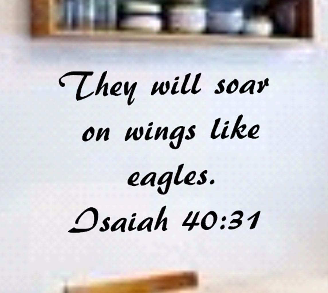 Isaiah 40:31 BIBLE VERSE Quote "They will soar on wings…" Wall Art vinyl Decal