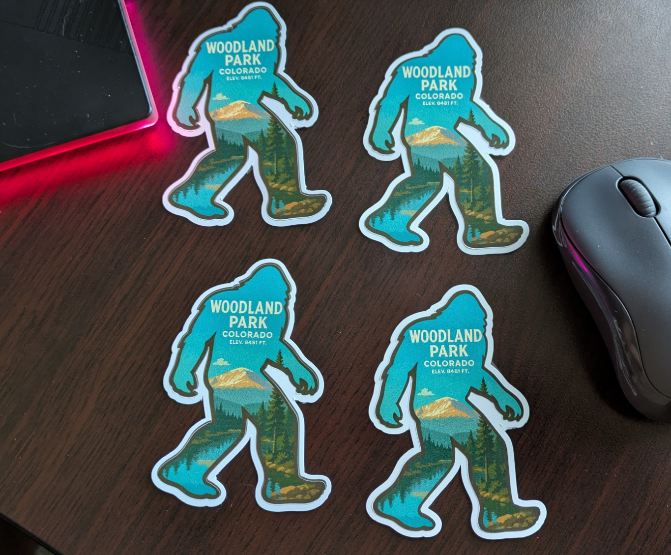 Woodland Park, Co Custom Sasquatch Bigfoot style silhouette stickers