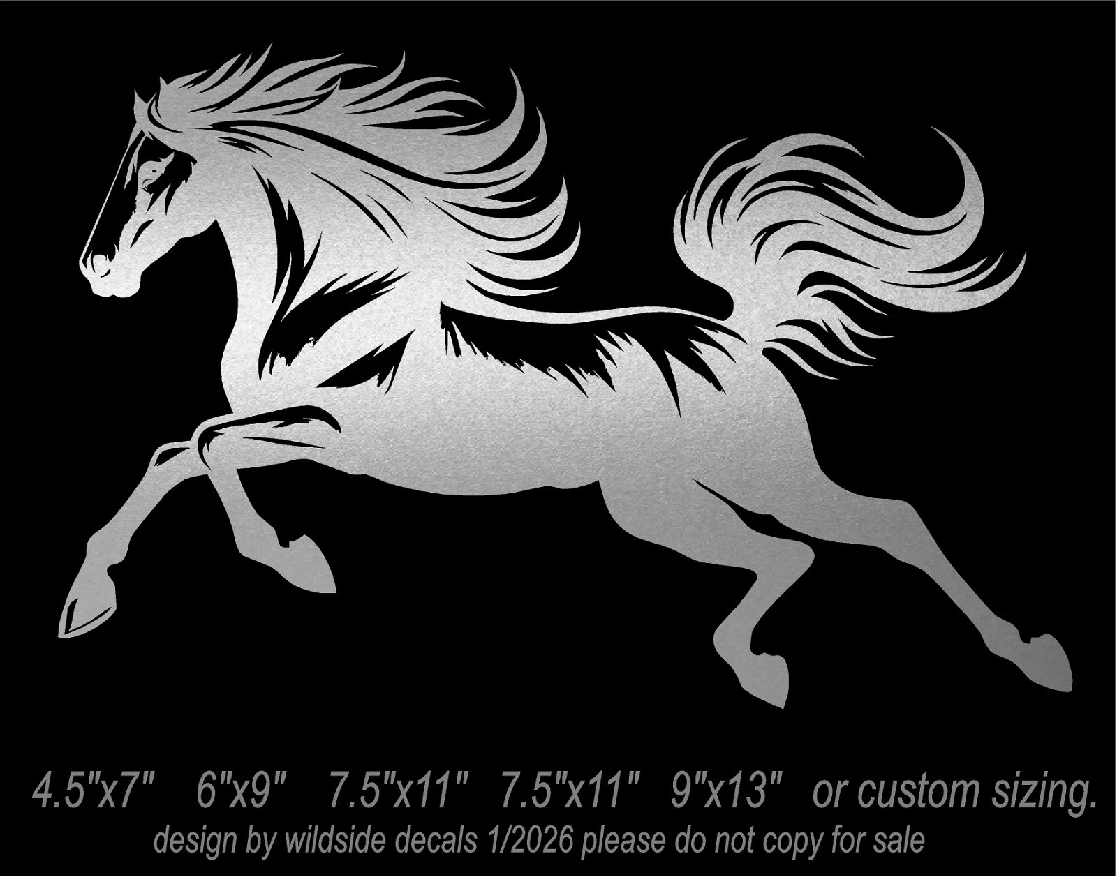 Running Stallion Horse Vinyl Decal car window horse trailer sticker
