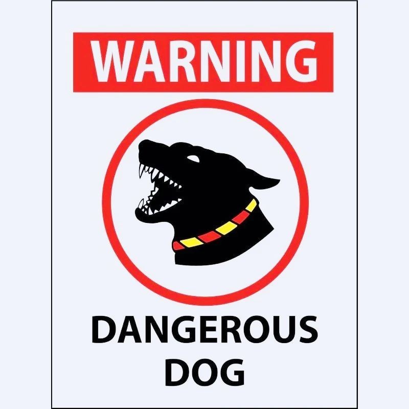 Funny Dangerous Dog Car Sticker – 15cm PVC Warning Sign Decal