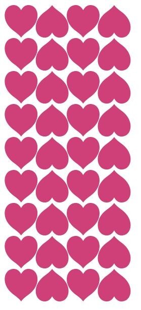 Hot Pink Heart Hearts Stickers Sticker 1" DC20-041