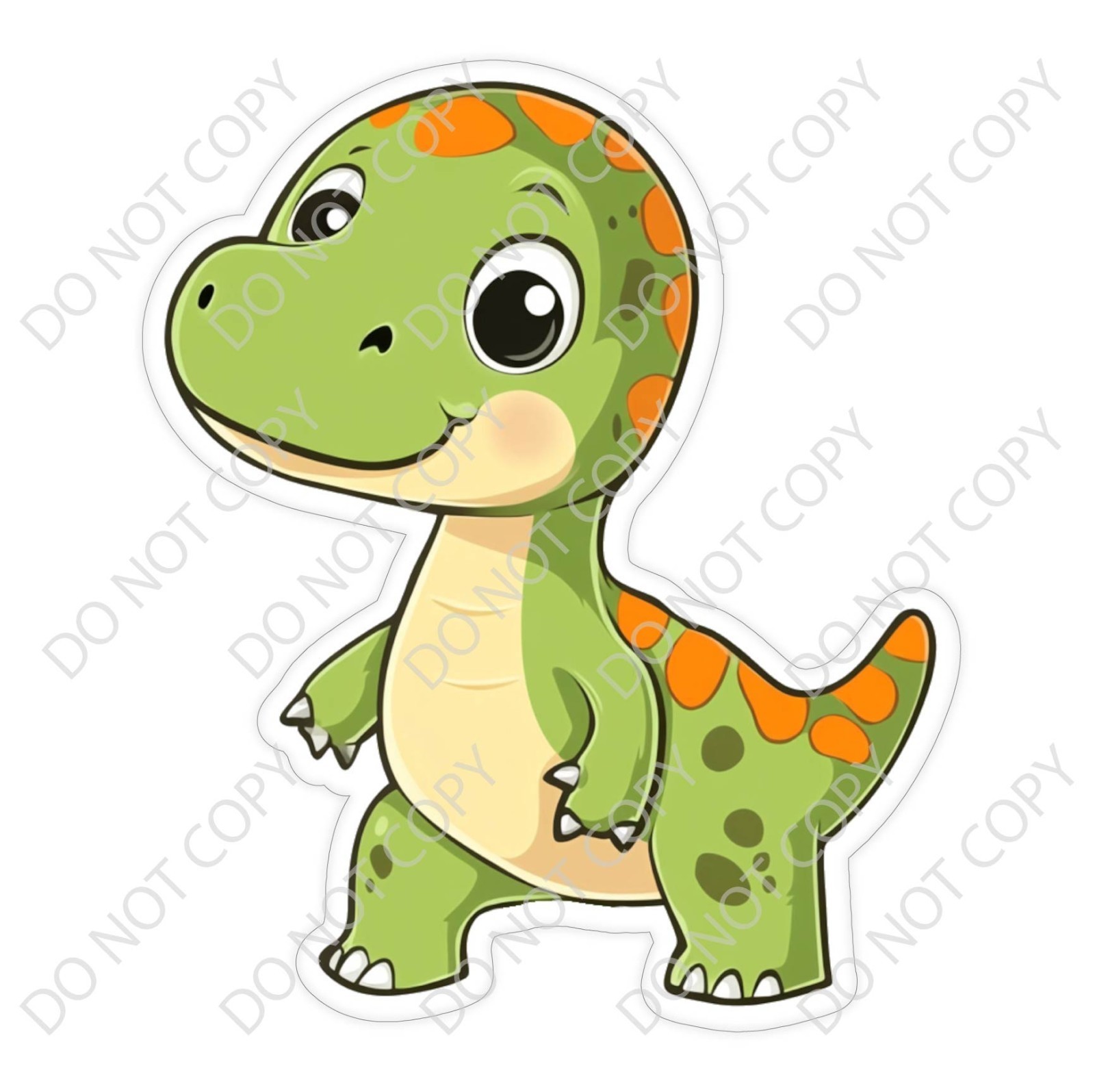 Laminated Vinyl Decal Die Cut Waterproof Sticker – Green Dinosaur