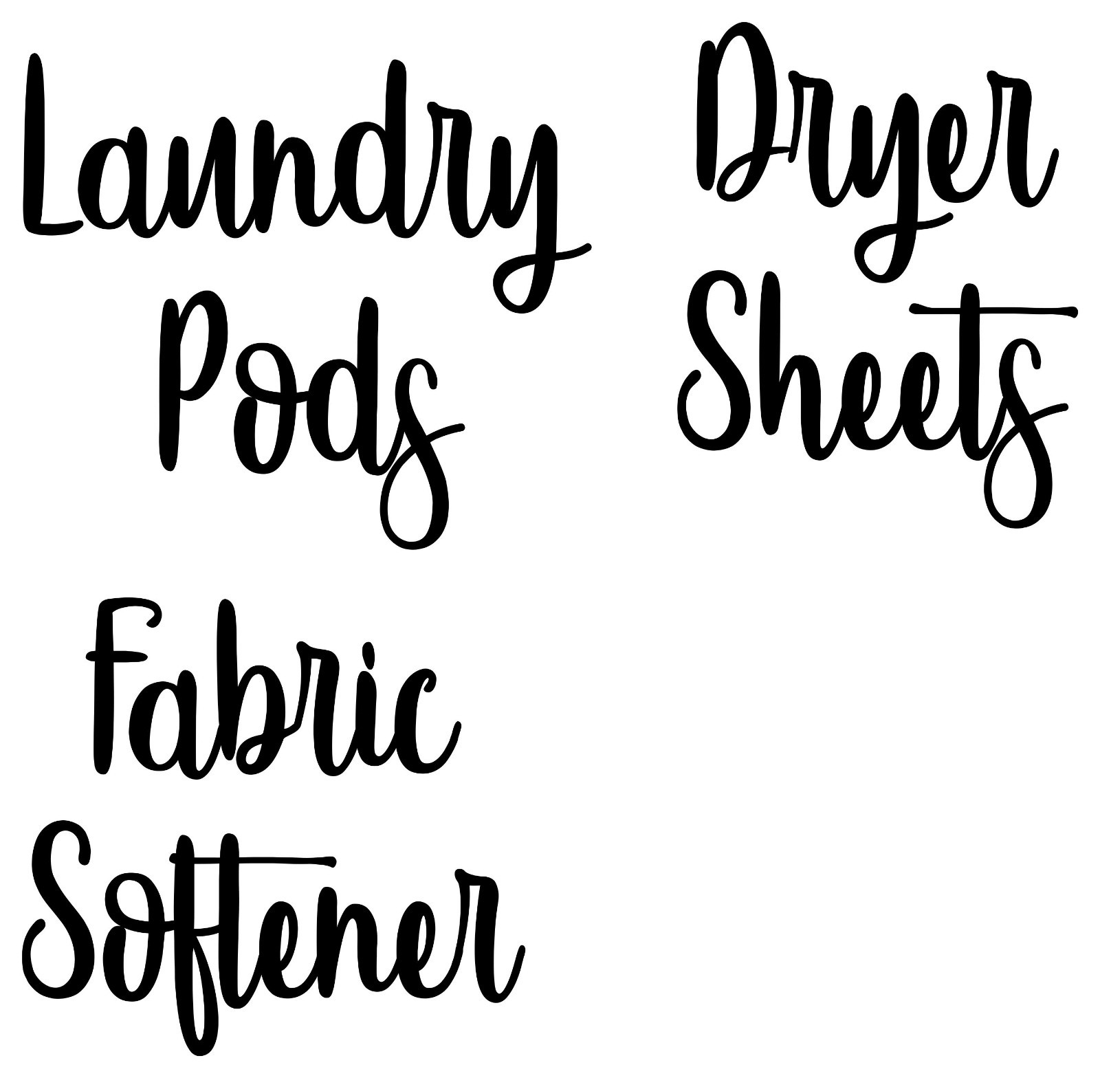 Laundry Room V4 Set Vinyl Decals | Laundry Pods | Fabric Softener | Dryer Sheets