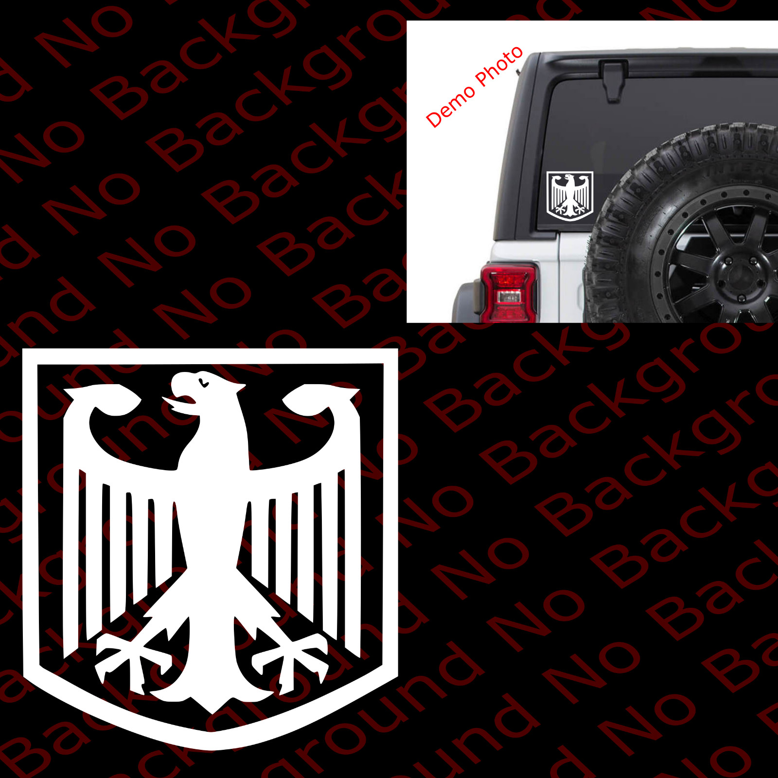 GERMAN EAGLE FLAG Mighty Vinyl Die Cut Window Decal for BMW Mini GTI Euro AM002