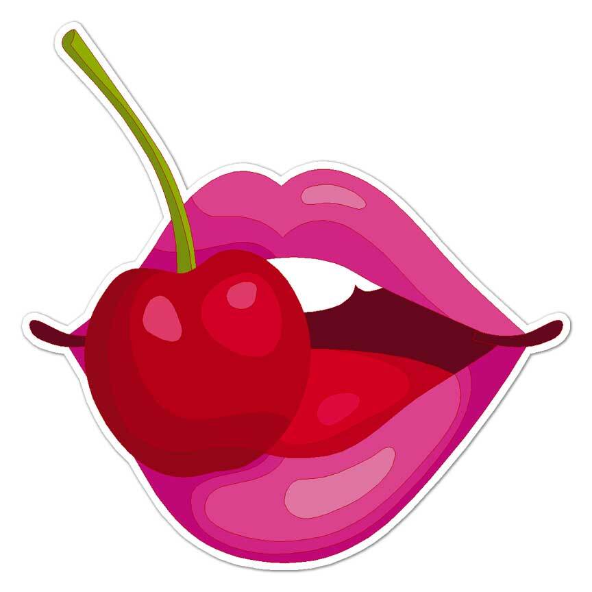 Cherry Lips, Vinyl Decal Sticker, Indoor Outdoor, 3 Sizes, #8091