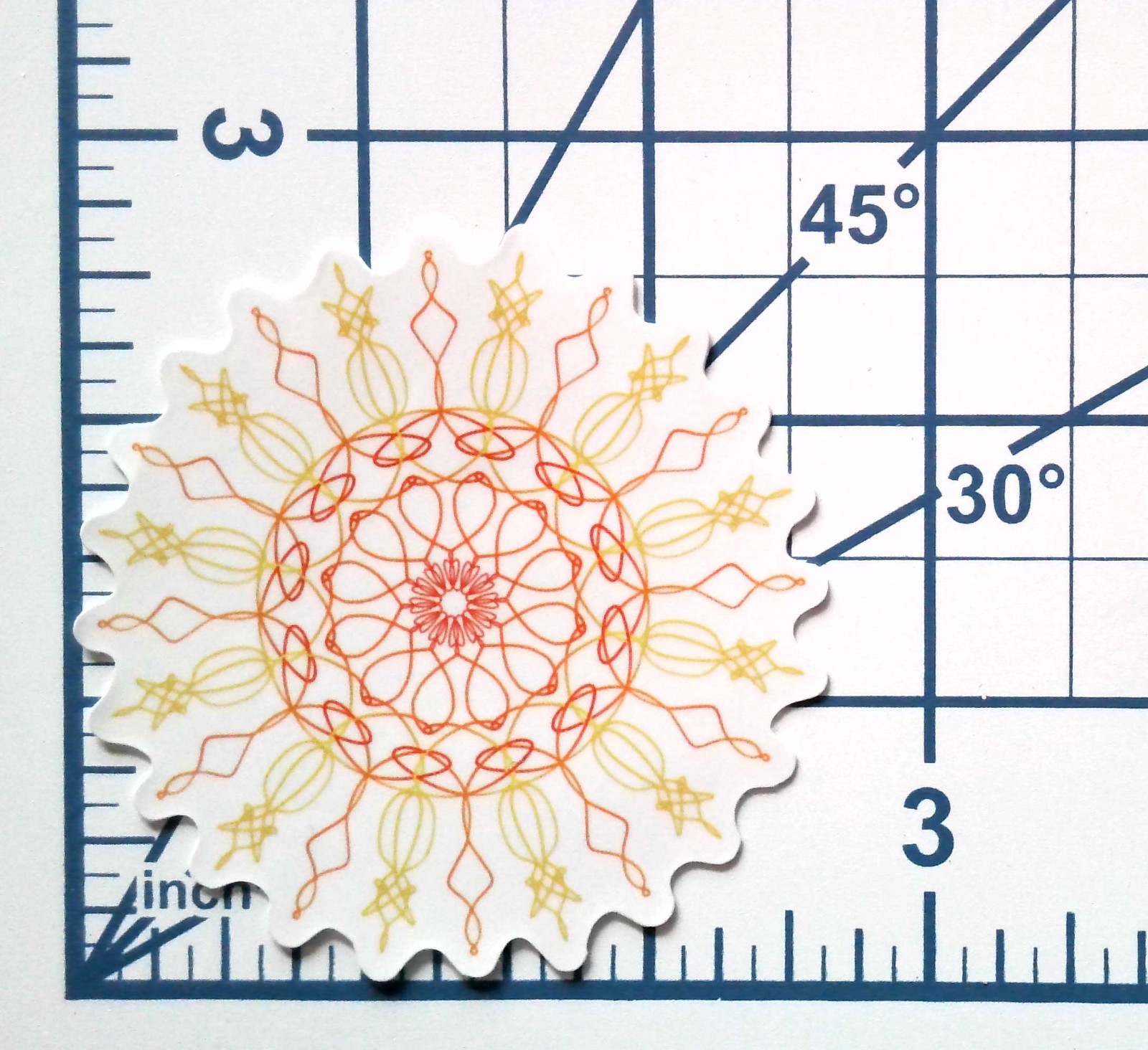 Mandala Sun Vinyl Sticker Geometric Spiral Sunburst Yellow Orange Zen Art Decal