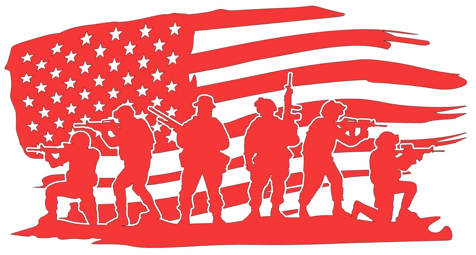 Battle Flag Silhouette Vinyl Decal Patriotic Sticker Truck Cooler Gun Safe Windo