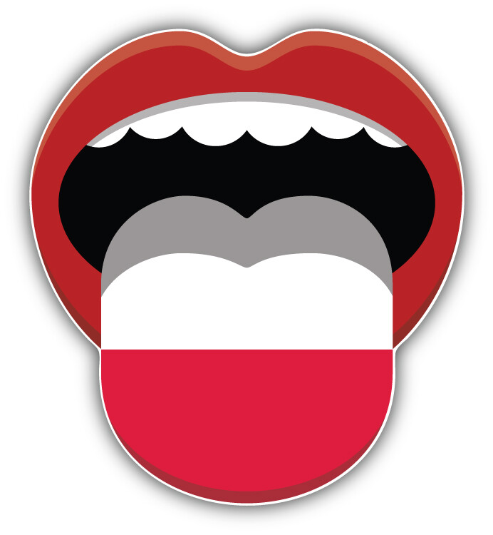 Poland Flag Mouth Car Bumper Sticker Decal