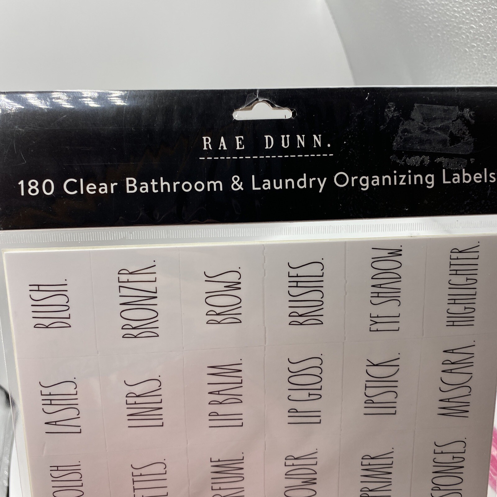 NEW Rae Dunn 180 Clear & Black Kitchen Bathroom Laundry Organizing Labels