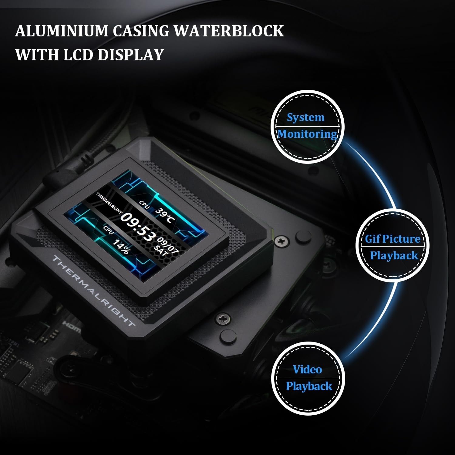 FW 240 SE ARGB Black-Aio CPU Liquid Cooler,Ips LCD Screen with 320 * 240 Resolut
