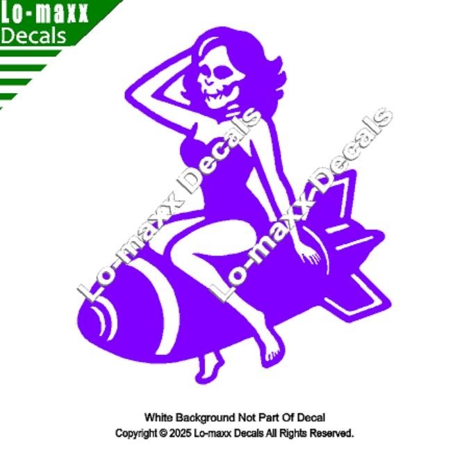WWII Zombie Pin Up Bomb Decal Military Nose Art Style Avery Dennison Vinyl