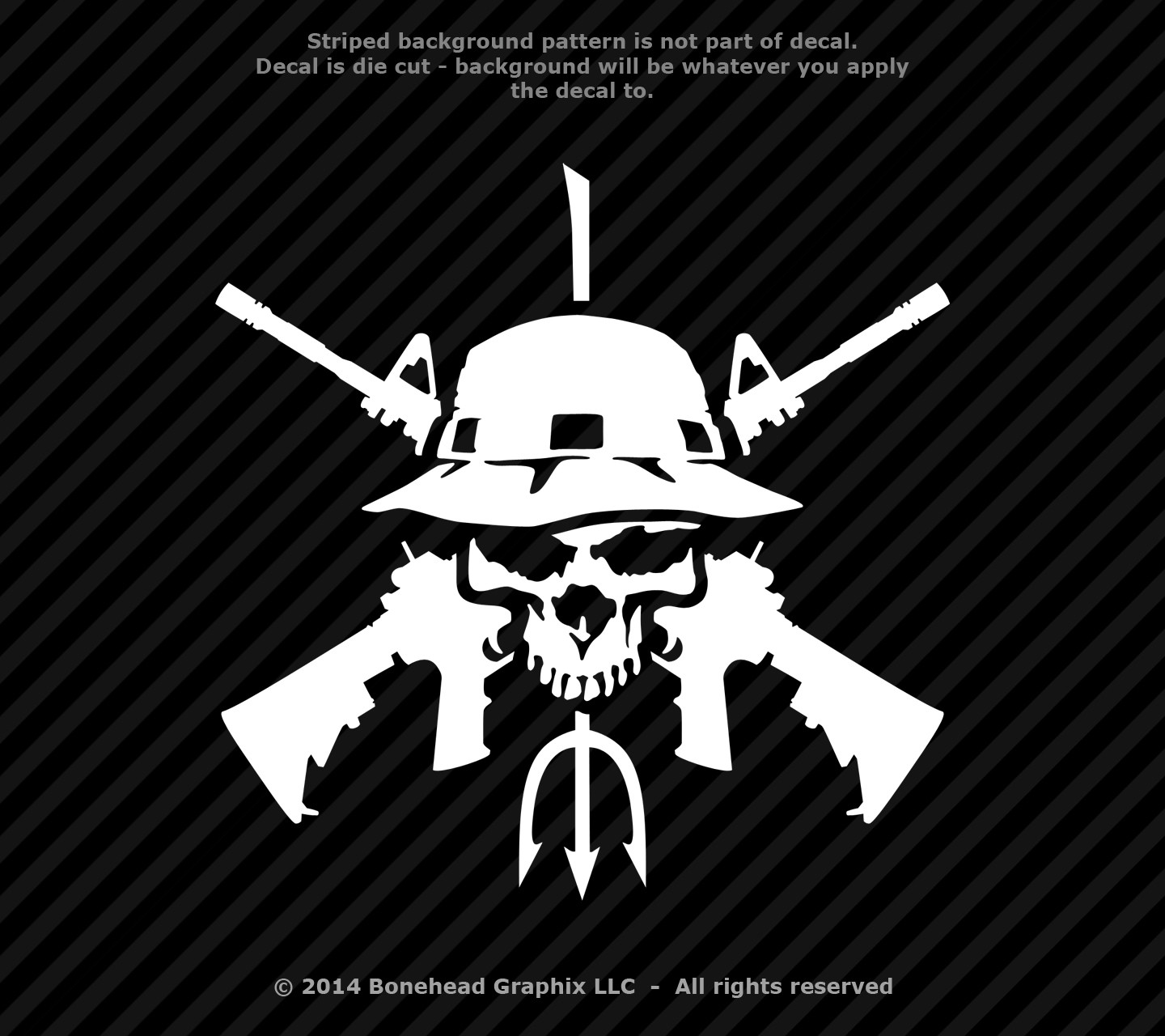 Seal Skull Military Special Forces M-L Vinyl Decal Sniper Combat Vet – 25 Colors