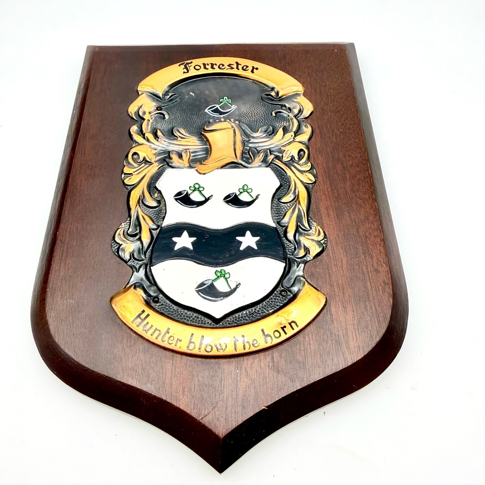 Forrester Family Crest Coat of Arms Wood Plaque Heraldic Artists