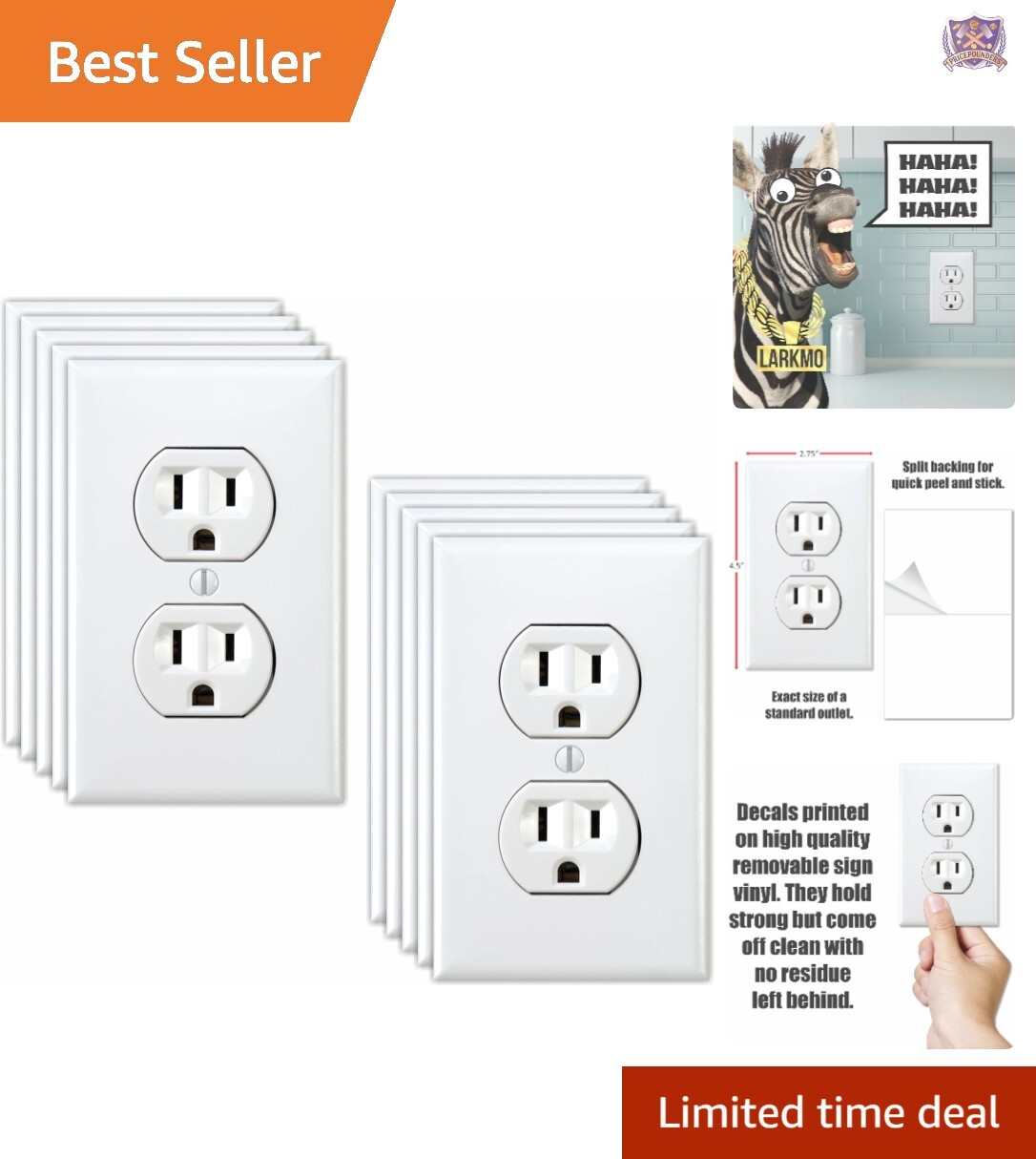 Rectangular Funny Electrical Sticker Set – 10 Indoor Prank Decals for All Ages
