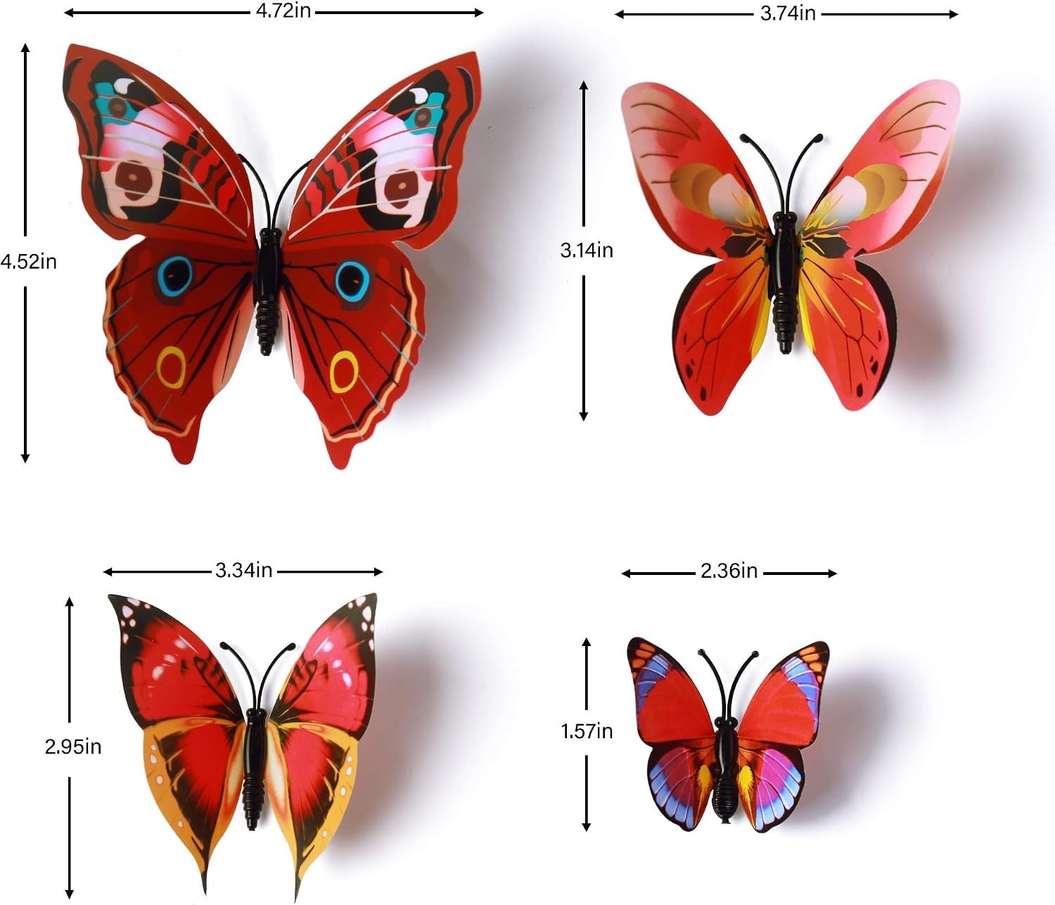 Amaonm 72 Pcs 3D Butterfly Wall Stickers Colorful Butterflies Wall Decor DIY …