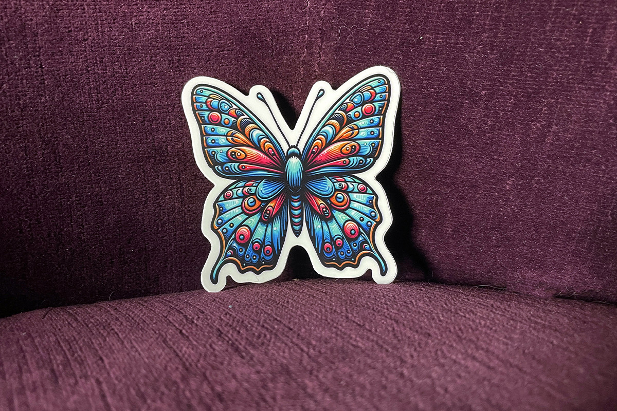 Butterfly Sticker. Pack of 2. 3 Inches. Durable Material.