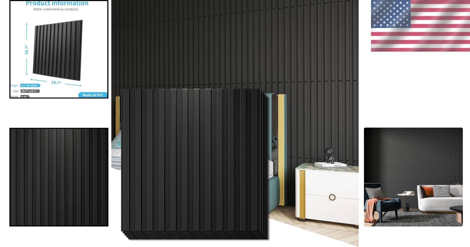 Versatile 3D Fluted Wall Panels – 12 Pack, Perfect for Rooms & Commercial Spaces