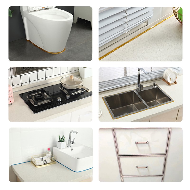Kitchen Bath Tile Caulk Tape Wall Sink Basin Edge Self-Adhesive Sealing Strip