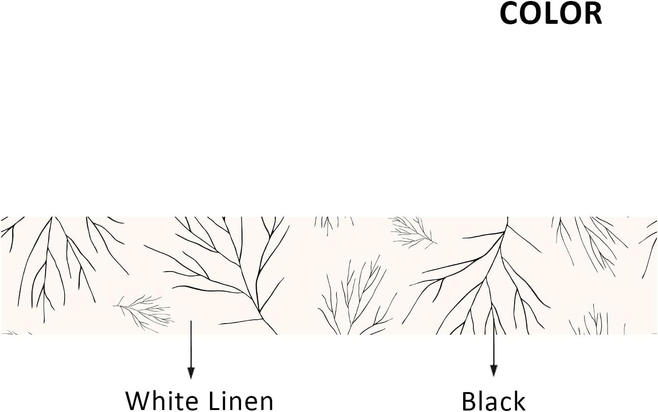 14pc Hand Drawn Stair Riser Decals Black Abstract Branch Leaves Peel & Stick