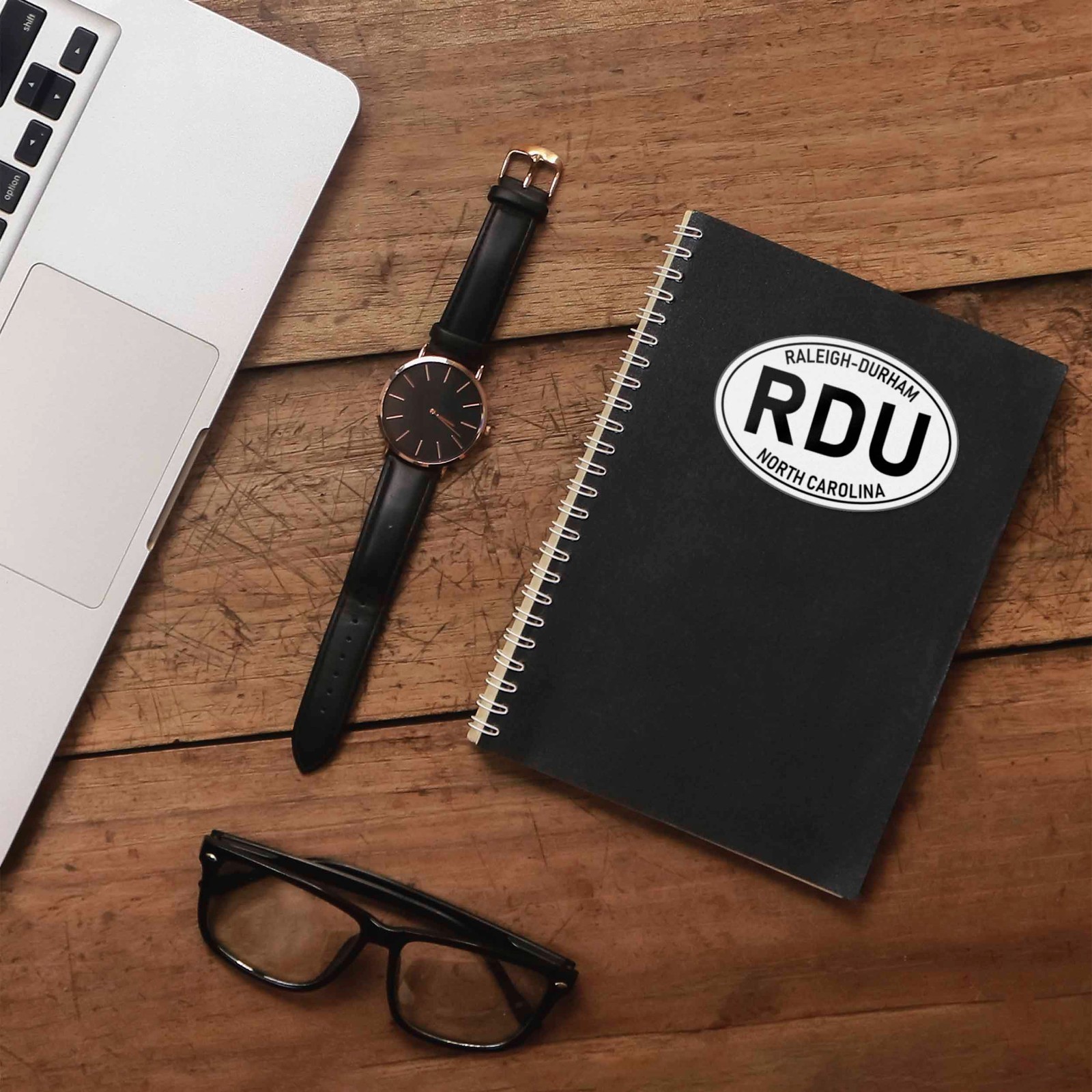 Raleigh Durham North Carolina RDU White Oval Bumper Sticker – Cool NC Decal
