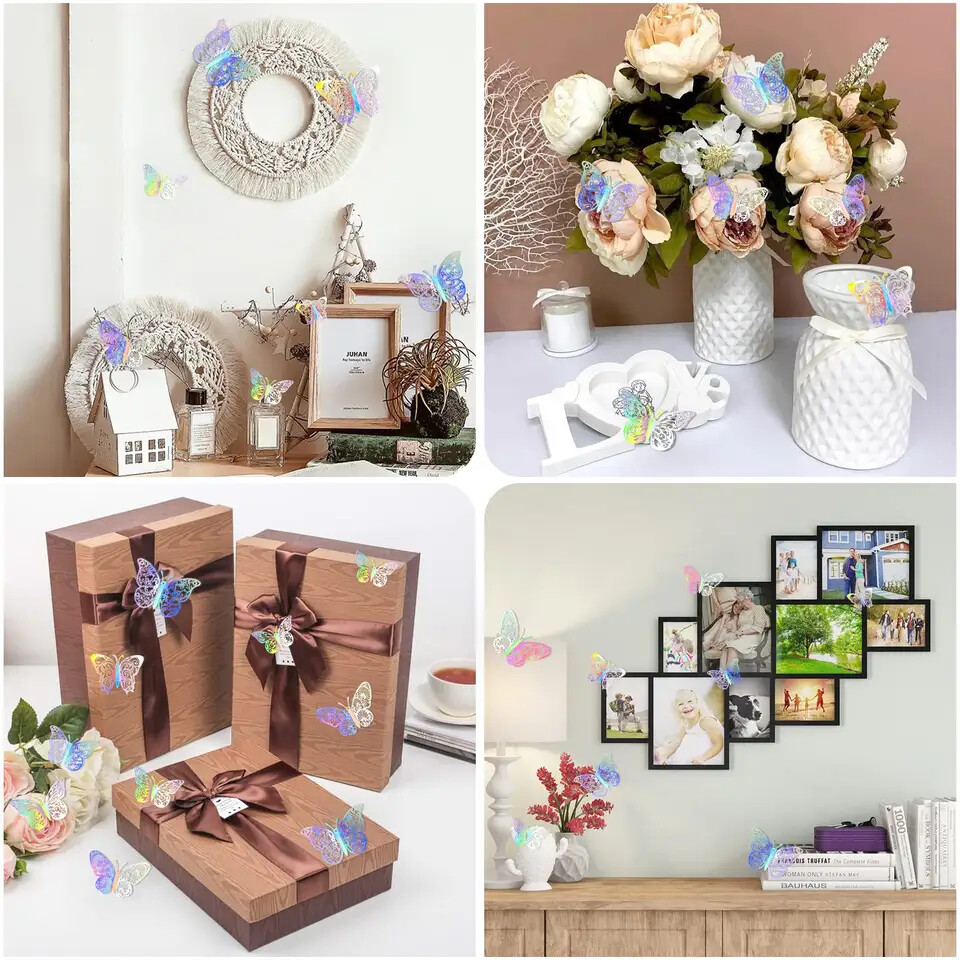 12 pcs 3d Light Purple New Model butterfly wall decor, party, wedding, diy