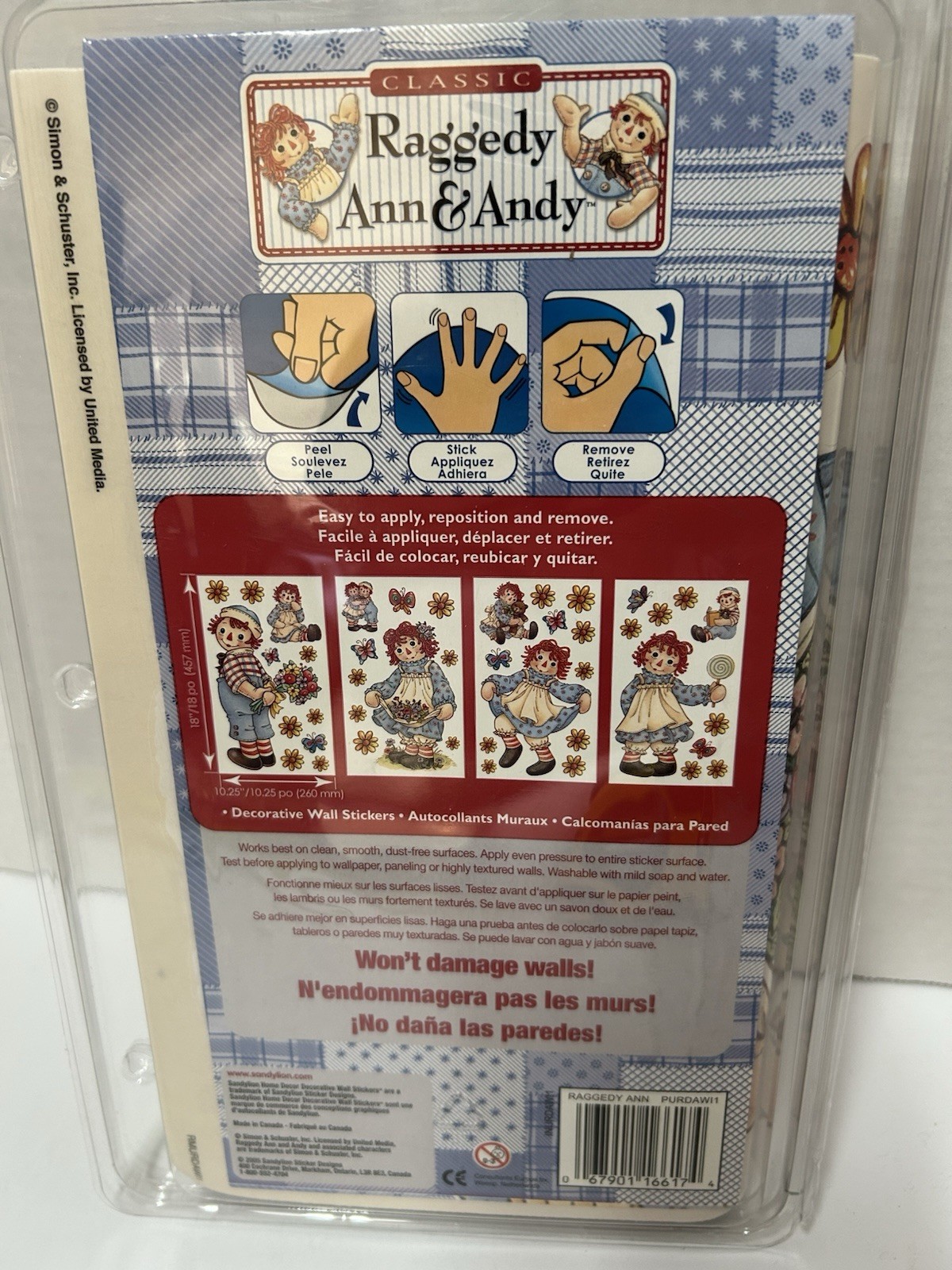 Vintage Raggedy Ann & Andy Decorative Wall Cut-Outs/Decals/Stickers NIP