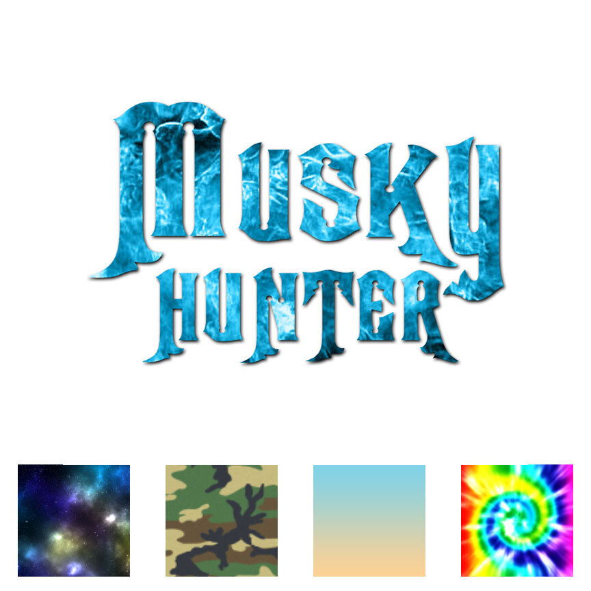 Musky Hunter Fishing – Vinyl Decal Sticker – Multiple Patterns & Sizes – ebn470