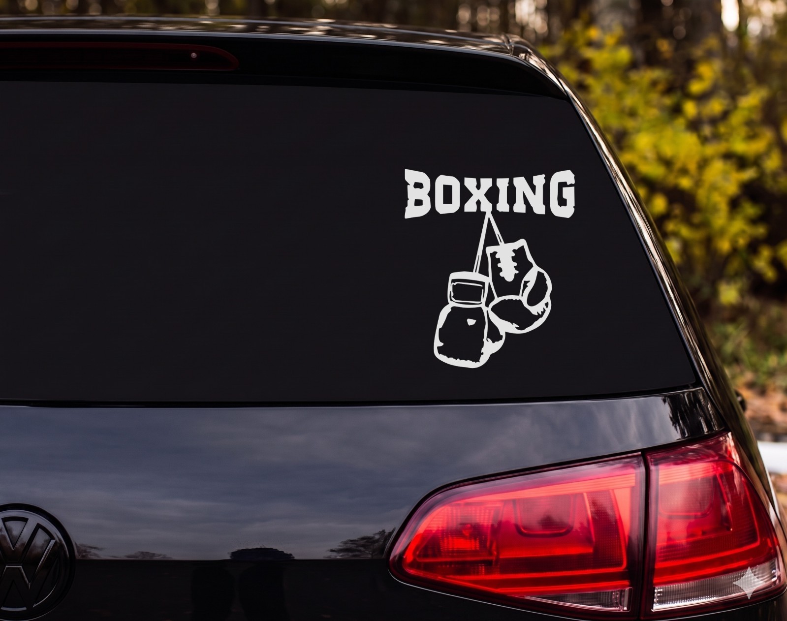 Boxing Gloves Hanging Vinyl Decal Sticker Car Wall Funny | Boxer Gift