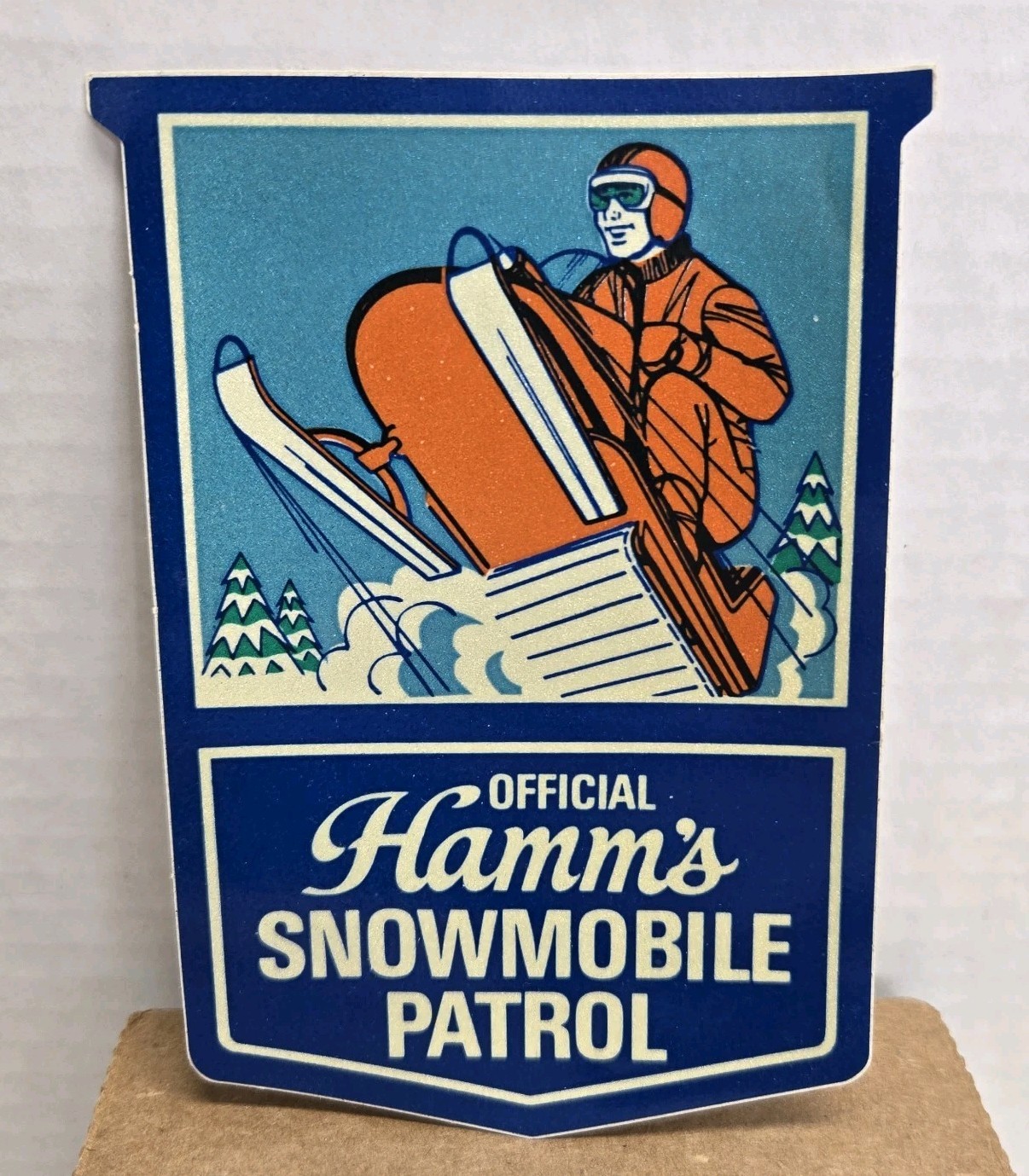 (VTG) 1960s Hamm's Beer Official Snowmobile Patrol Sticker Decal Vinyl