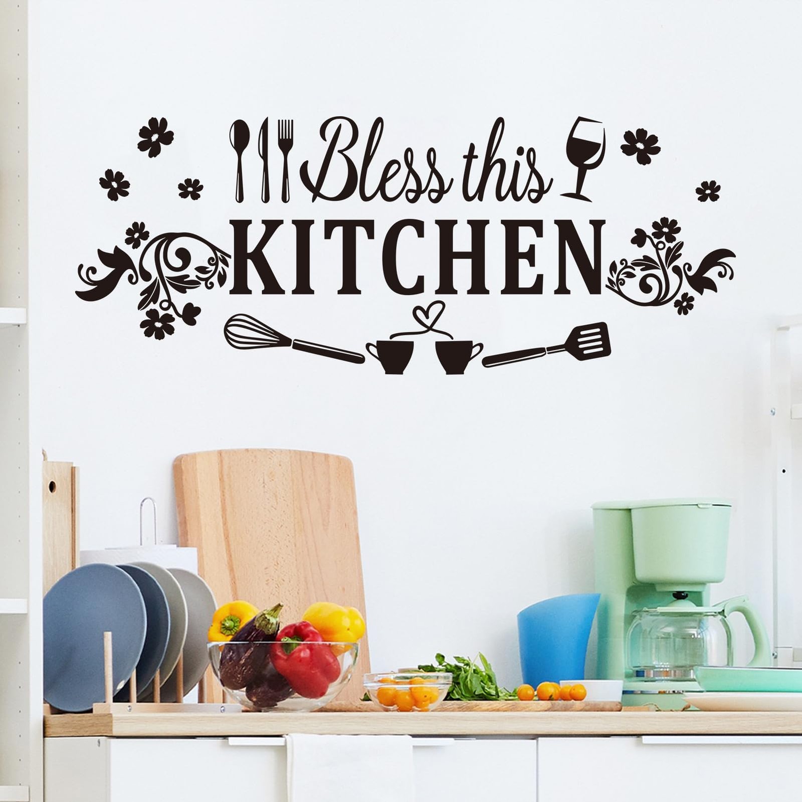 Family Quotes Wall Stickers for Kitchen: Inspirational Home Vinyl Art Wall De…