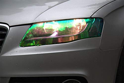 12 X 48 inches Self Adhesive Shiny Chameleon Headlights Tail Lights Fog Red