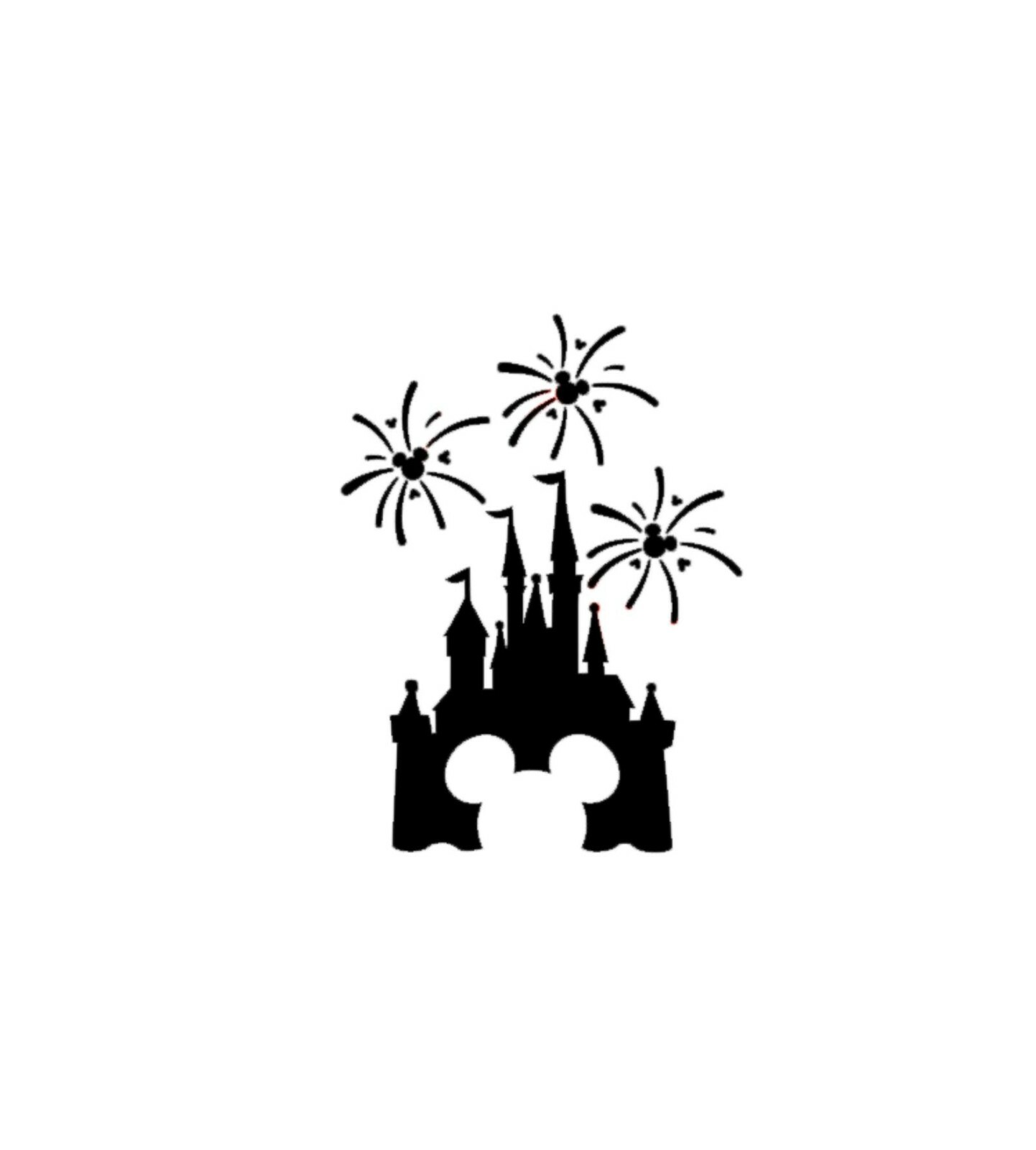 Vinyl Decal for Window – Cinderella's Castle w/ Fireworks, Mickey Mouse (Disney)