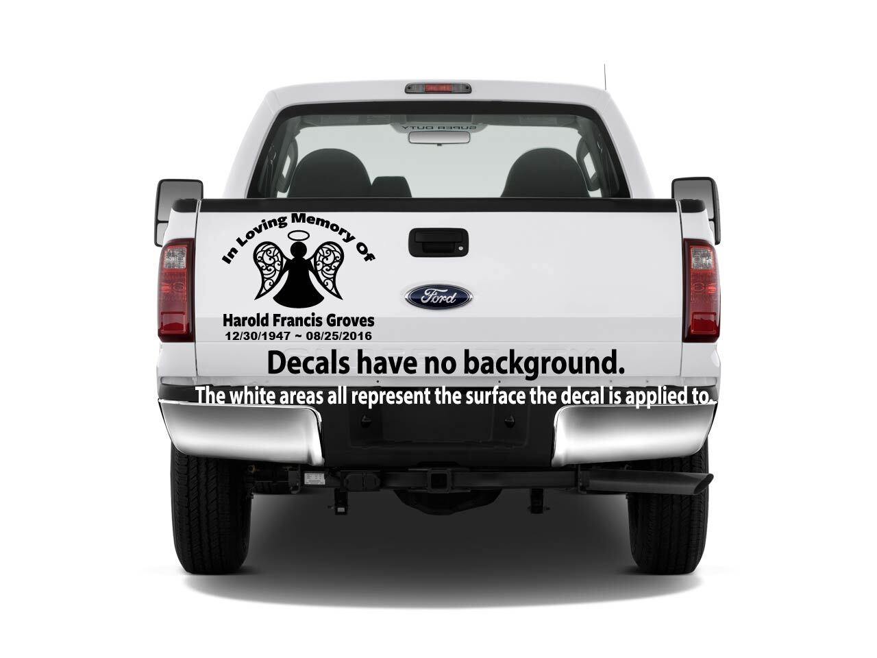 In Loving Memory – Wings Angel Jesus Heaven Sticker Decal Memorial Personalized