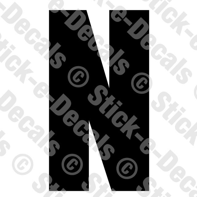 JERSEY LETTER N Vinyl Die Cut Decal Sticker Sport Athlete Alphabet Text – RSD