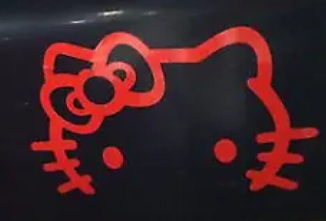 2pcs Red, Silver, Black, Hello Kitty Car Rearview Mirror Decal Sticker St-62