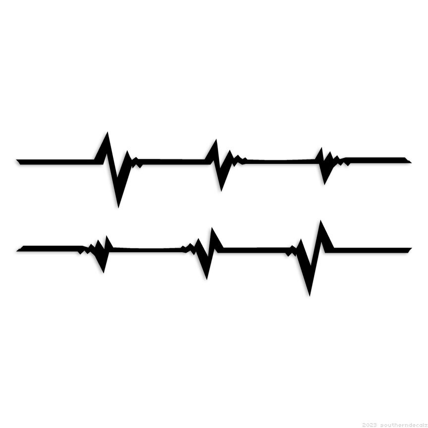 Two Stripes Heartbeat – Decal Sticker – Multiple Colors & Sizes – ebn7429