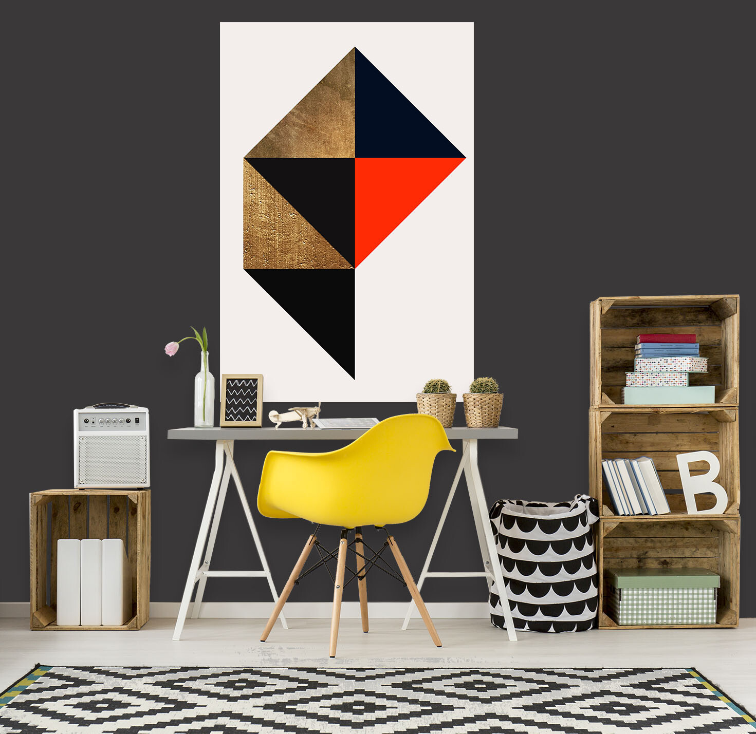 3D Triangle Red ZHU330 Wall Stickers Wall Murals Wallpaper Boris Draschoff Amy