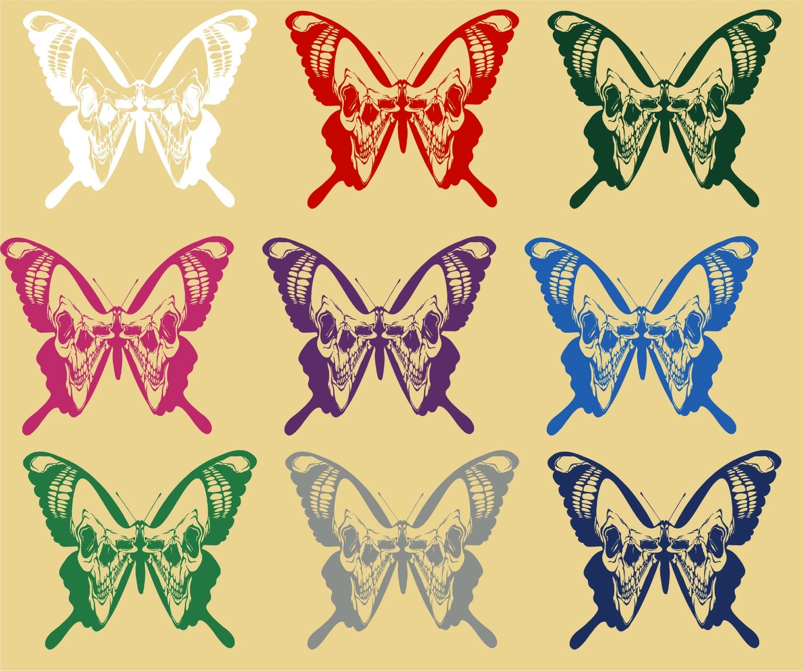 Skull Butterfly Wings Moth Car Truck Window Laptop Vinyl Decal Sticker