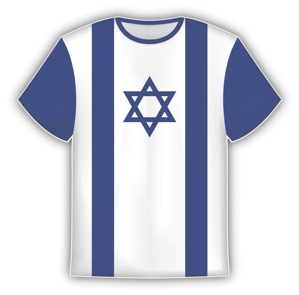 Israel Flag Sticker In The Form Of T Shirt Vinyl Sticker Decal