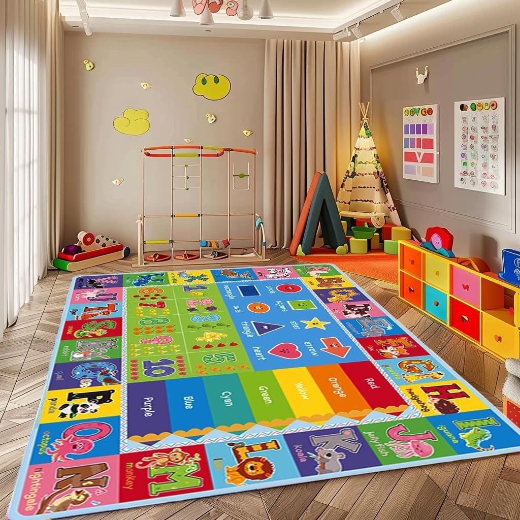 ABC Carpet,Kids Carpet for Playroom, Classroom Floor Play Mat for Kids,Presch…