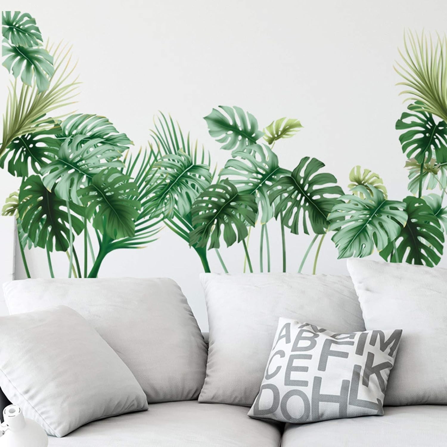 Tropical Palm Leaf Wall Decals – Vivid Vinyl Stickers for Elegant Living Spaces