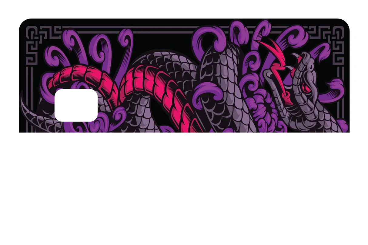 Purple Snake Serpent Card Skin 4 Pack Gothic Reptile Mystical Edgy Accessory