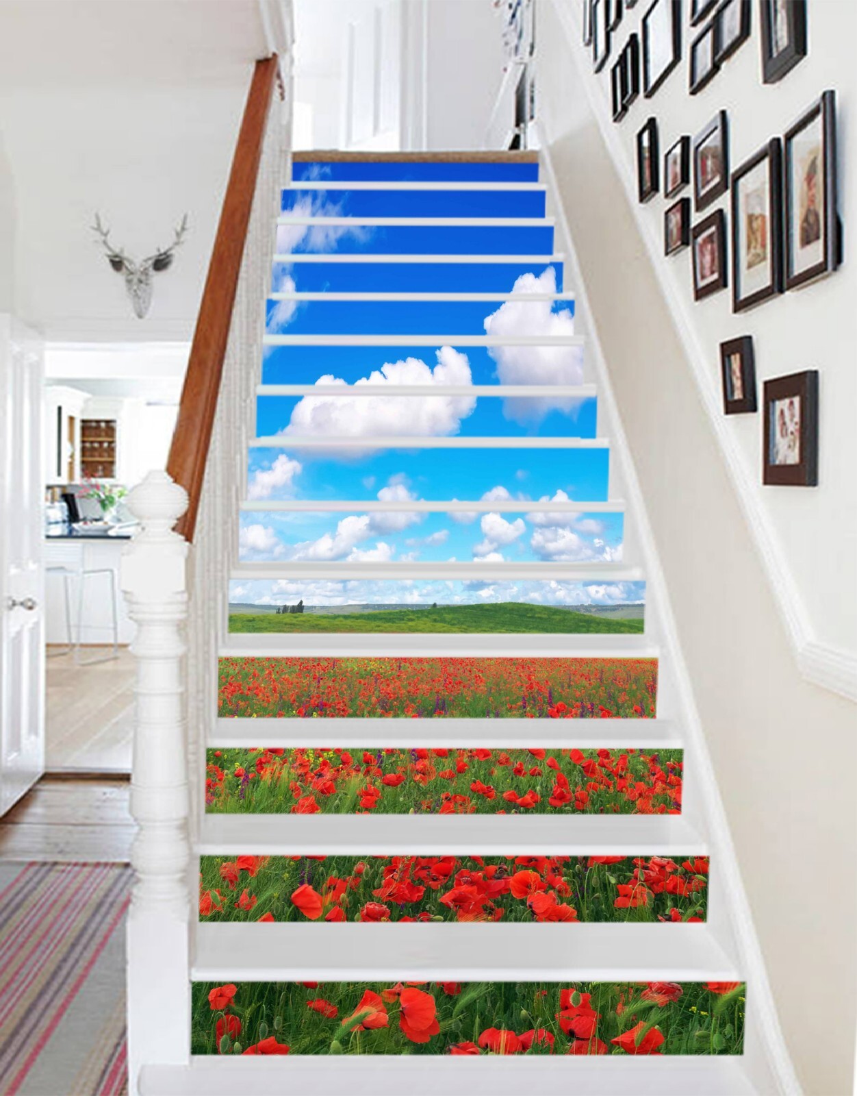 3D Blue Sky Garden AZ1377 Stair Risers Decoration Mural Vinyl Wallpaper Kay