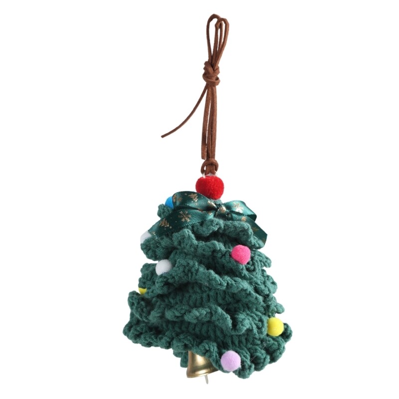 Handwoven Christmas Tree Pendant Charming Crochet Keychain Christmas Decorations