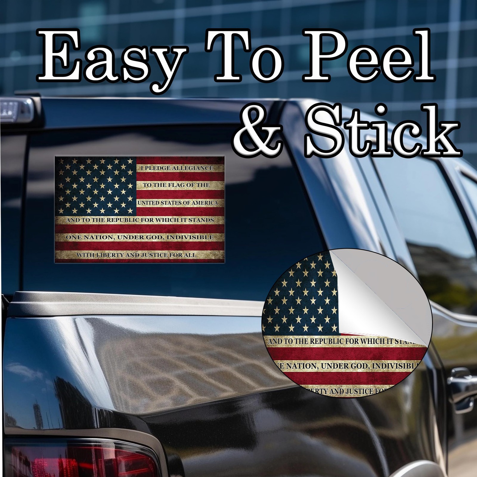 Large Pledge of Allegiance US United States of America USA Flag Car Truck Win…