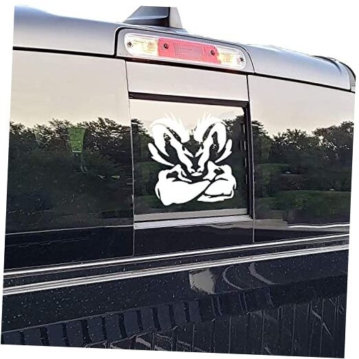 Designs Rear Back Middle Window Vinyl Decal Compatible with 1500 2500 White