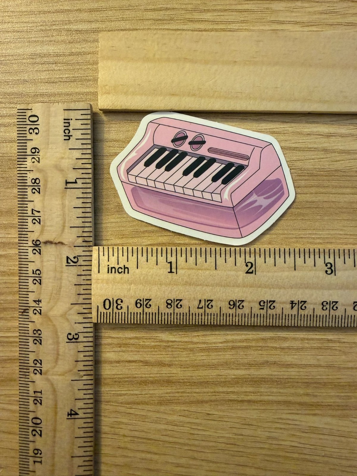 Pink Retro Keyboard Piano Music Sticker Waterproof Vinyl Laptop Thermos No50