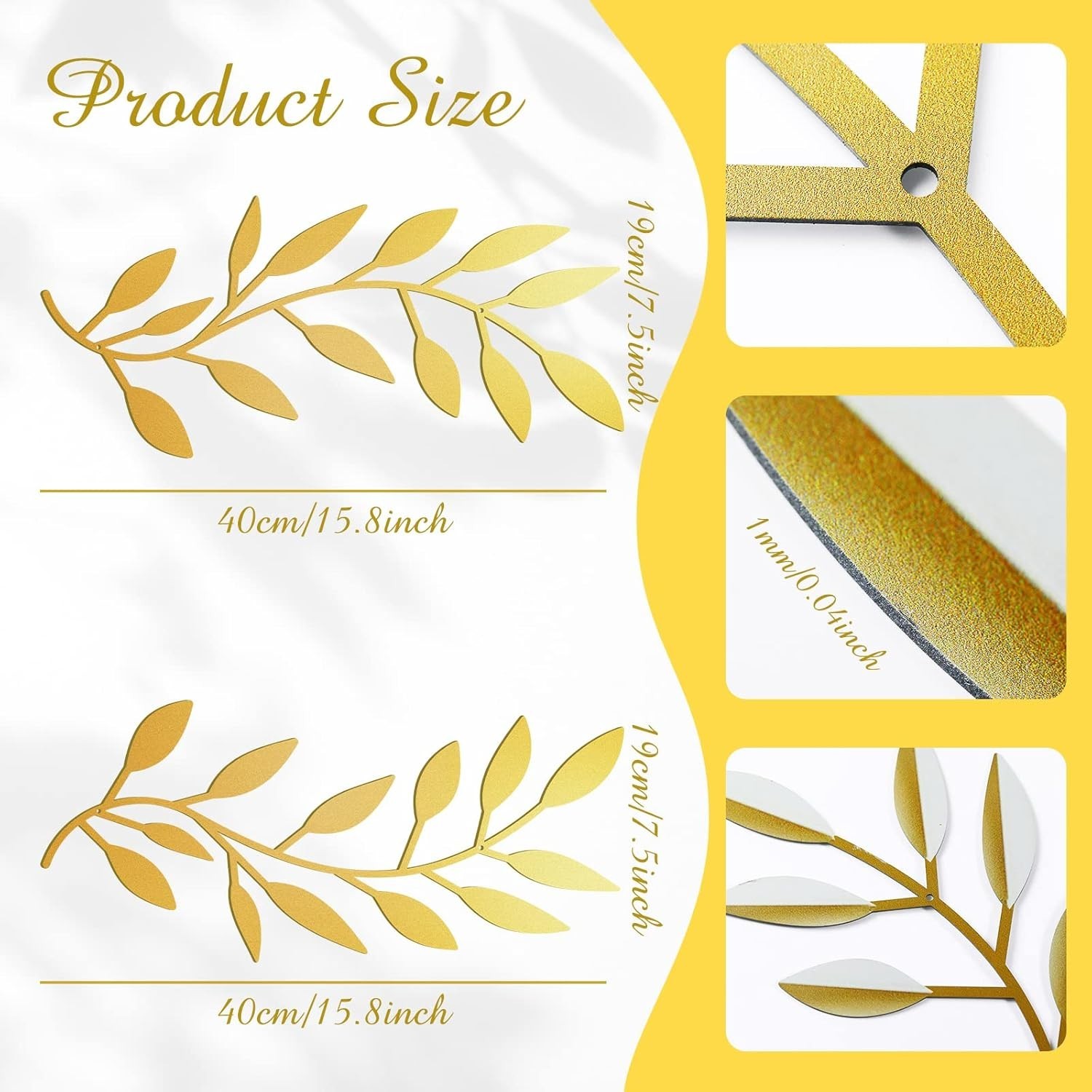 Stunning Gold Leaf Wall Decor Set – Perfect for Bedrooms and Living Areas